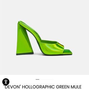 The Attico Vibrant Green Wedge Mules